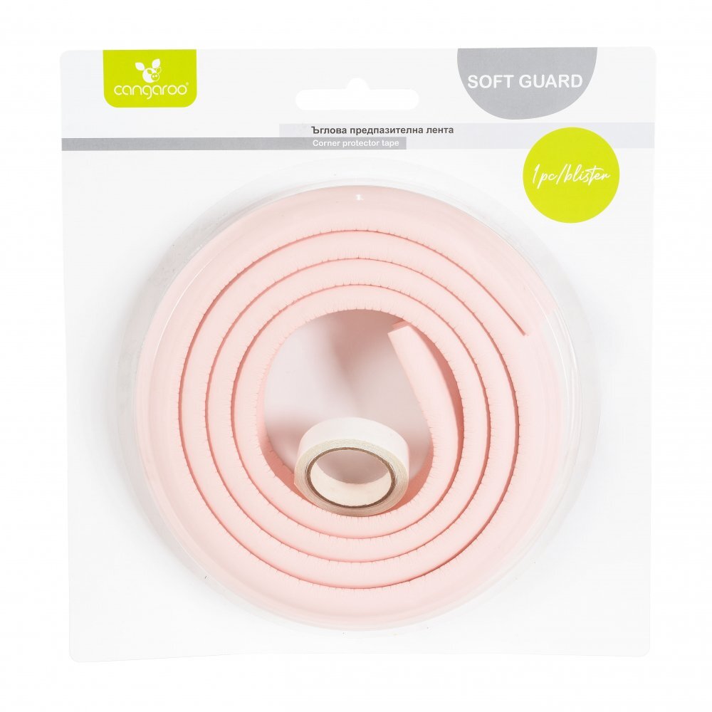 CANGAROO Rola protectie multifunctionala pentru margini si muchii Soft Guard Roz din spuma autoadeziva 2mutilizare pe blaturi mese dulapuri scari mobilier