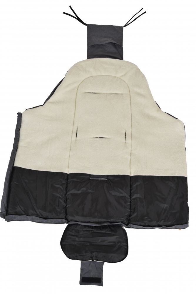 CANGAROO Sac de iarna pentru carucior Snuggly Grey impermeabil captuseala fleece moale si calduroasa orificii pentru centura de sigurantadimensiune 90x42 cm