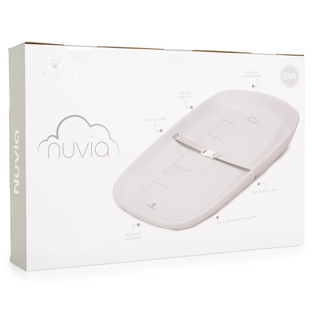 CANGAROO Saltea de infasat din spuma moale EVA Nuvia roz 69x44 cm prevazuta cu centura de siguranta suprafata impermeabila taliometru baza antiderapanta design portabil
