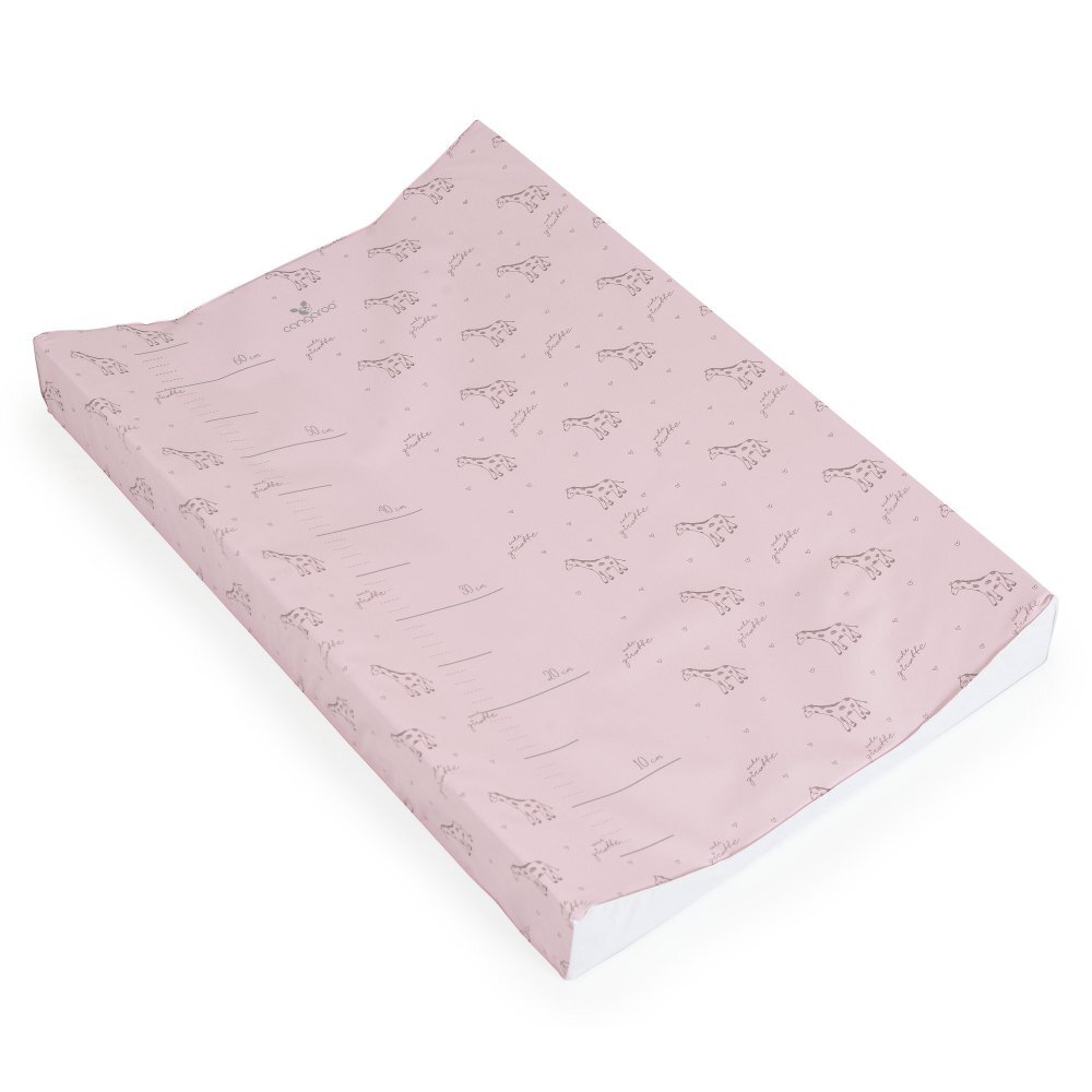 CANGAROO Saltea de infasat moale Pink Giraffe 44x67 cm cu Suprafata impermeabilaTaliometruMargini ridicate pentru siguranta