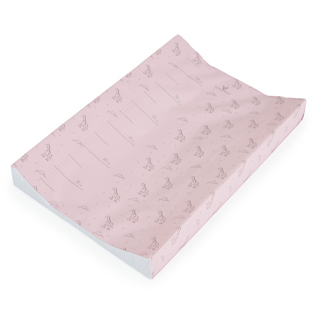 CANGAROO Saltea de infasat moale Pink Giraffe 44x67 cm cu Suprafata impermeabilaTaliometruMargini ridicate pentru siguranta