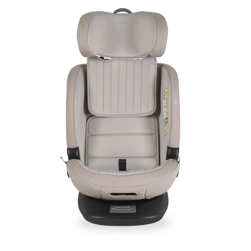 CANGAROO Scaun auto copii i-size GTS Sandstone 40-150 cmdesign ergonomic sleep comfortfixare isofixsistem ventilatiesezut rotativtop tethertetiera si spatar reglabilecertificare R129salteluta reductor