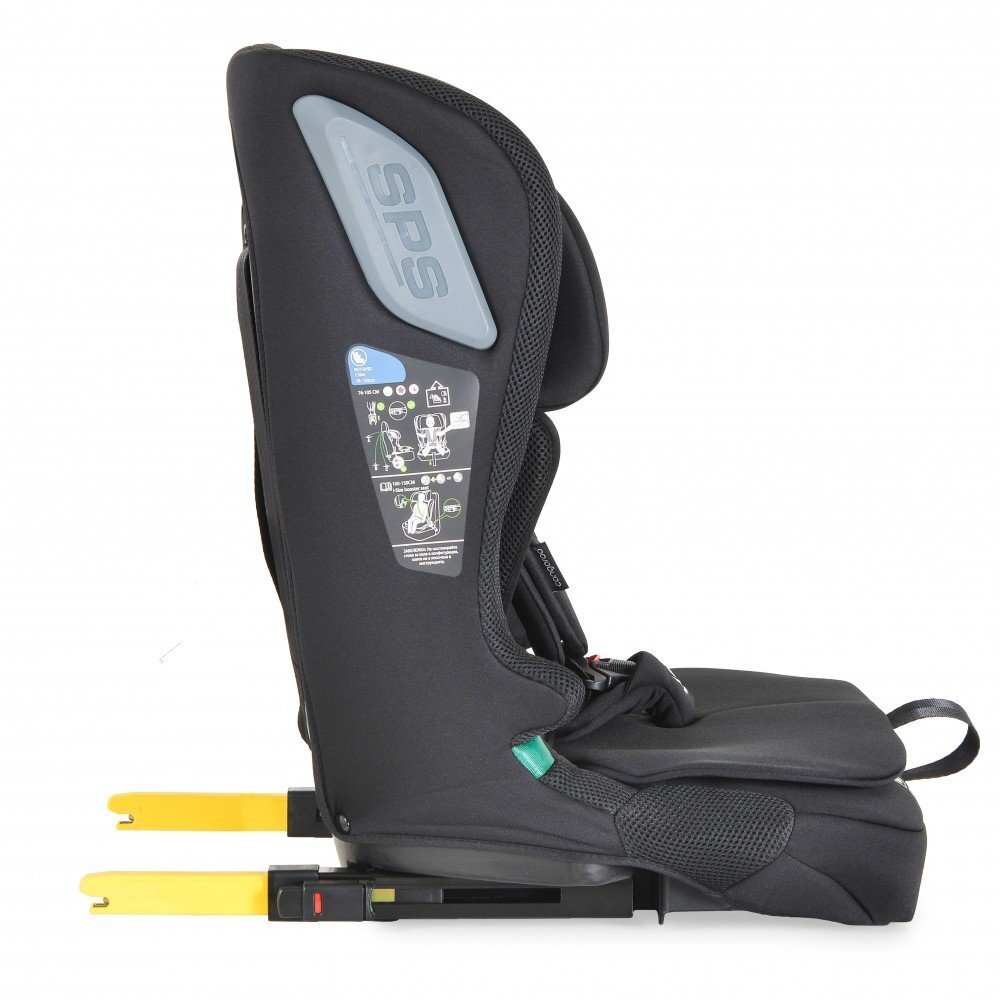 CANGAROO Scaun auto cu Isofix I-Drive Phantom Black I-Size 76-150cmmodel pliabil compactinaltime reglabilacenturi de sigurantatop tethersistem protectie impact lateral SPStetiera reglabilahusa detasabilaperna reductor