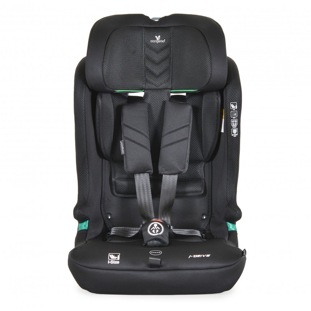CANGAROO Scaun auto cu Isofix I-Drive Phantom Black I-Size 76-150cmmodel pliabil compactinaltime reglabilacenturi de sigurantatop tethersistem protectie impact lateral SPStetiera reglabilahusa detasabilaperna reductor
