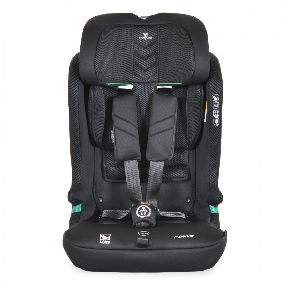 CANGAROO Scaun auto cu Isofix I-Drive Phantom Black I-Size 76-150cmmodel pliabil compactinaltime reglabilacenturi de sigurantatop tethersistem protectie impact lateral SPStetiera reglabilahusa detasabilaperna reductor