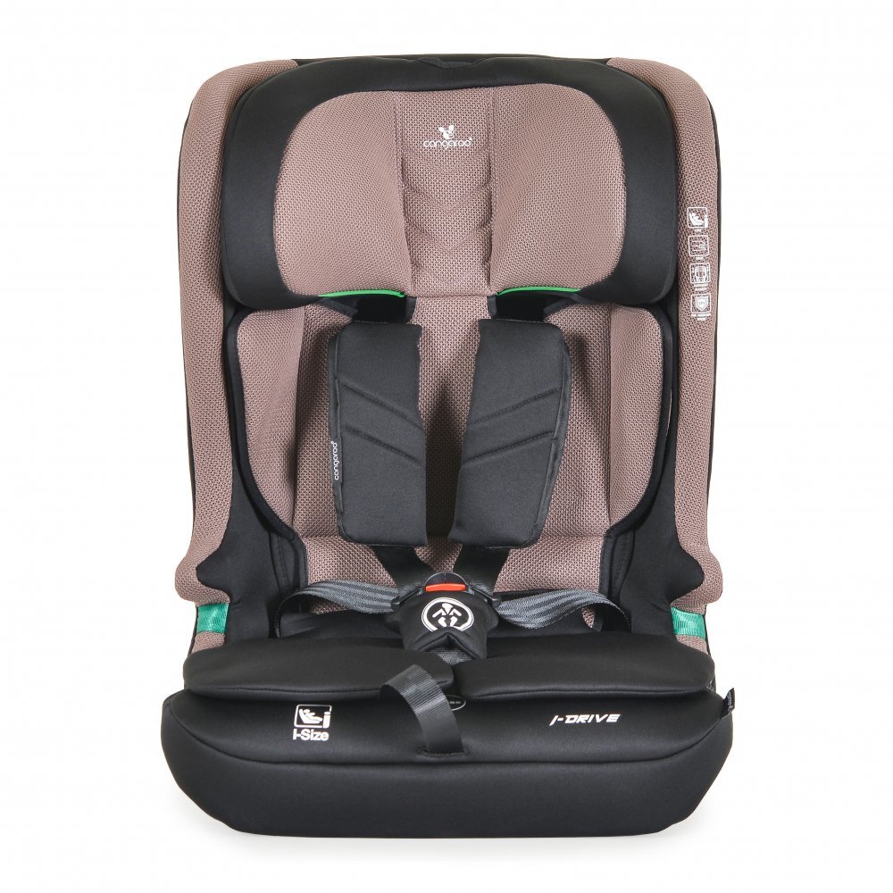 CANGAROO Scaun auto cu Isofix I-Drive Powder Puff I-Size 76-150cmmodel pliabil compactinaltime reglabilacenturi de sigurantatop tethersistem protectie impact lateral SPStetiera reglabilahusa detasabilaperna reductor