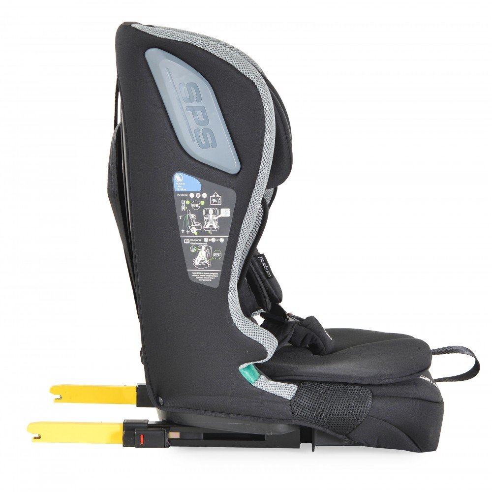 CANGAROO Scaun auto cu Isofix I-Drive Titanium Grey I-Size 76-150cmmodel pliabil compactinaltime reglabilacenturi de sigurantatop tethersistem protectie impact lateral SPStetiera reglabilahusa detasabilaperna reductor