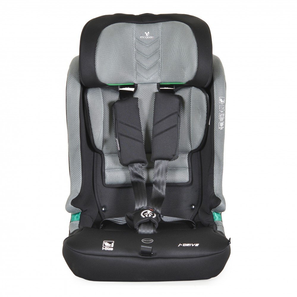 CANGAROO Scaun auto cu Isofix I-Drive Titanium Grey I-Size 76-150cmmodel pliabil compactinaltime reglabilacenturi de sigurantatop tethersistem protectie impact lateral SPStetiera reglabilahusa detasabilaperna reductor