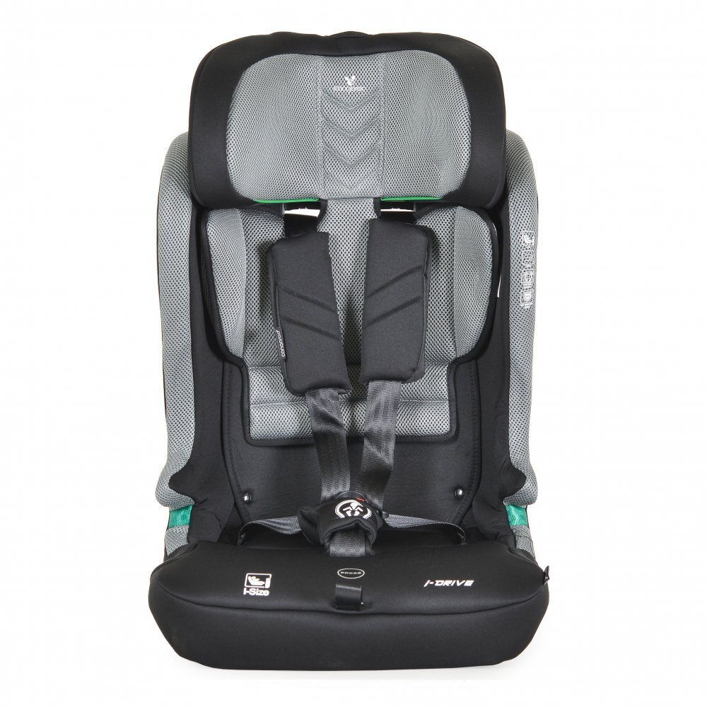 CANGAROO Scaun auto cu Isofix I-Drive Titanium Grey I-Size 76-150cmmodel pliabil compactinaltime reglabilacenturi de sigurantatop tethersistem protectie impact lateral SPStetiera reglabilahusa detasabilaperna reductor