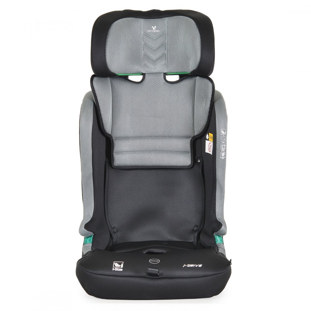 CANGAROO Scaun auto cu Isofix I-Drive Titanium Grey I-Size 76-150cmmodel pliabil compactinaltime reglabilacenturi de sigurantatop tethersistem protectie impact lateral SPStetiera reglabilahusa detasabilaperna reductor