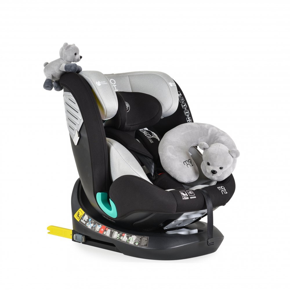 CANGAROO Scaun auto cu isofix I-size 40-150 cm cu pernuta pentru gat inclusa Serengeti Light grey