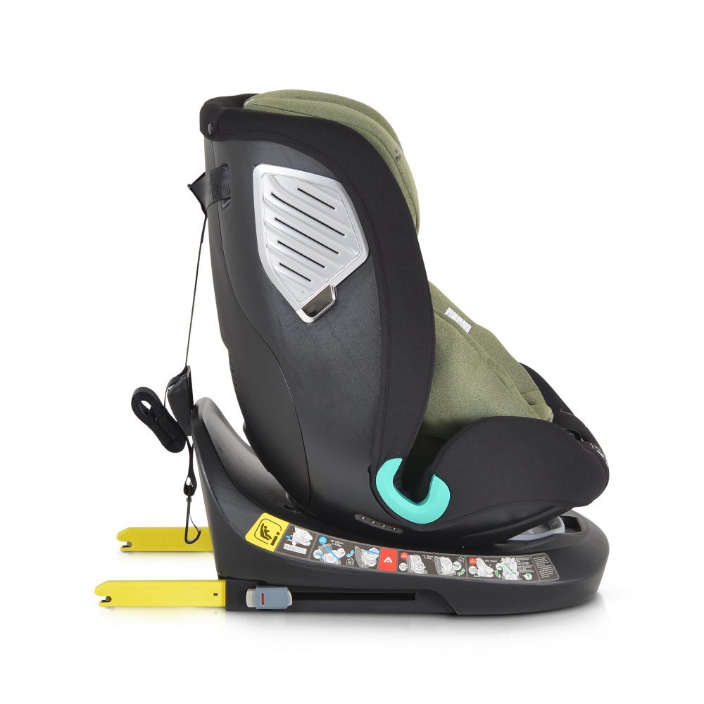 CANGAROO Scaun auto cu Isofix Quill I-size 40-150 cm GreenSezut rotativ 360 gradeSpatar reglabil 5 pozitiiTetiera reglabila 15 pozitiiSIP-Protectie impact lateralTop tetherRear Facing pana la 105cmCenturi de siguranta