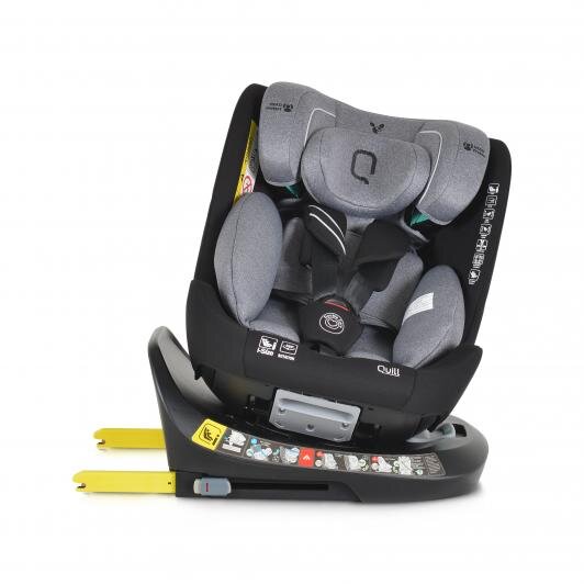 CANGAROO Scaun auto cu Isofix Quill I-size 40-150 cm GreySezut rotativ 360 gradeSpatar reglabil 5 pozitiiTetiera reglabila 15 pozitiiSIP-Protectie impact lateralTop tetherRear Facing pana la 105cmCenturi de siguranta