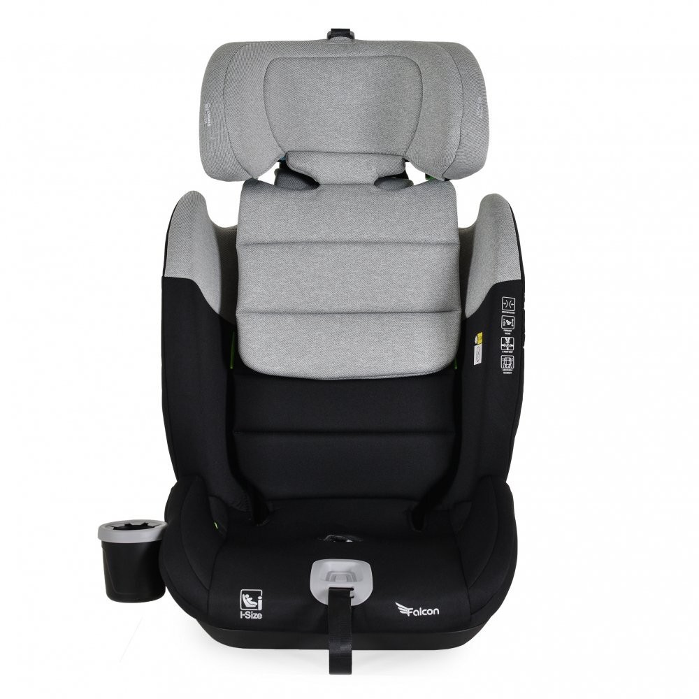CANGAROO Scaun auto Falcon Opal grey 76-150 cmcertificat I-Size R129protectie SPStetiera din spuma memorie reglabila 9 pozitiisalteluta reductor si suport pahar incluse