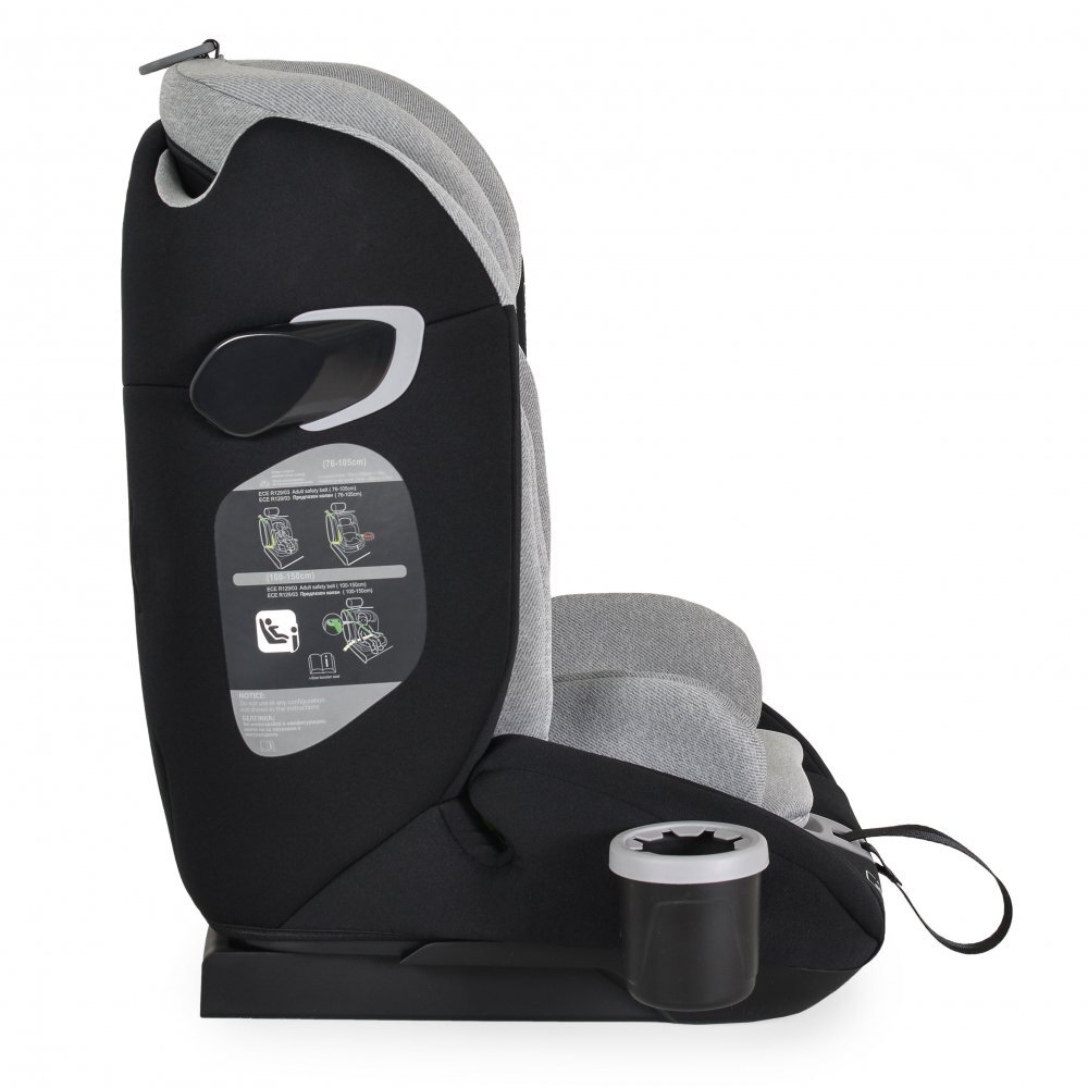 CANGAROO Scaun auto Falcon Opal grey 76-150 cmcertificat I-Size R129protectie SPStetiera din spuma memorie reglabila 9 pozitiisalteluta reductor si suport pahar incluse