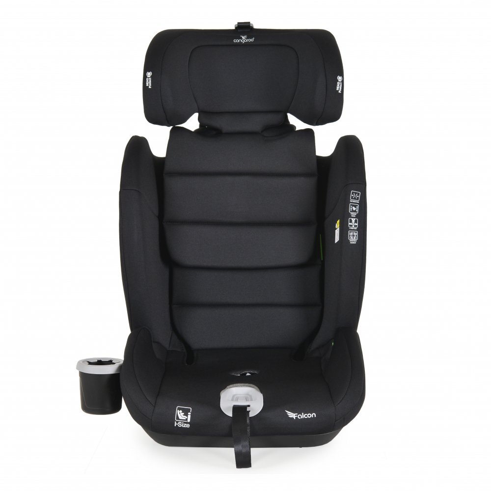 CANGAROO Scaun auto Falcon Pirate black 76-150 cmcertificat I-Size R129protectie SPStetiera din spuma memorie reglabila 9 pozitiisalteluta reductor si suport pahar incluse