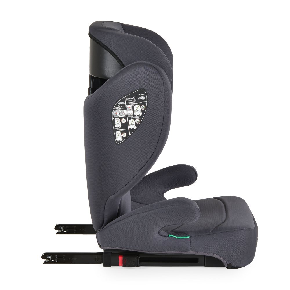 CANGAROO Scaun auto pentru copii I-Race Stone Grey I-Size 100-150cmfixare cu IsofixCertificare R129tetiera reglabila 9 pozitiispatar detasabil pentru utilizare ca inaltatordesign ergonomichusa detasabila
