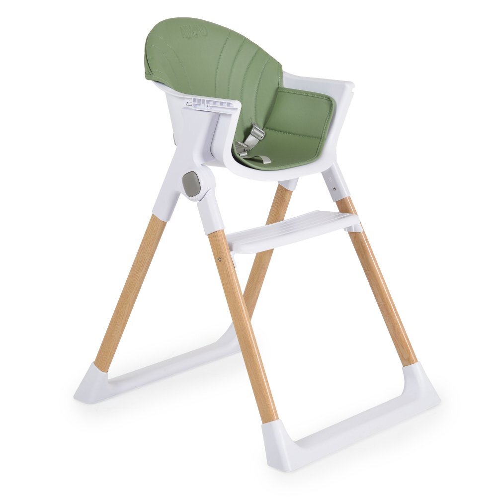 CANGAROO Scaun de masa pentru copii Almond Greenhusa din piele ecologica usor de curatatstructura metalica stabilapicioare antiderapantepliere compactacentura de siguranta si protectie antialunecaresuport picioare