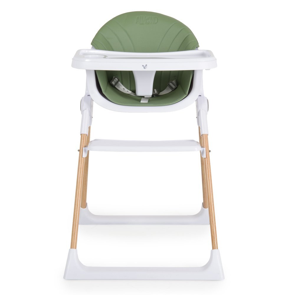 CANGAROO Scaun de masa pentru copii Almond Greenhusa din piele ecologica usor de curatatstructura metalica stabilapicioare antiderapantepliere compactacentura de siguranta si protectie antialunecaresuport picioare