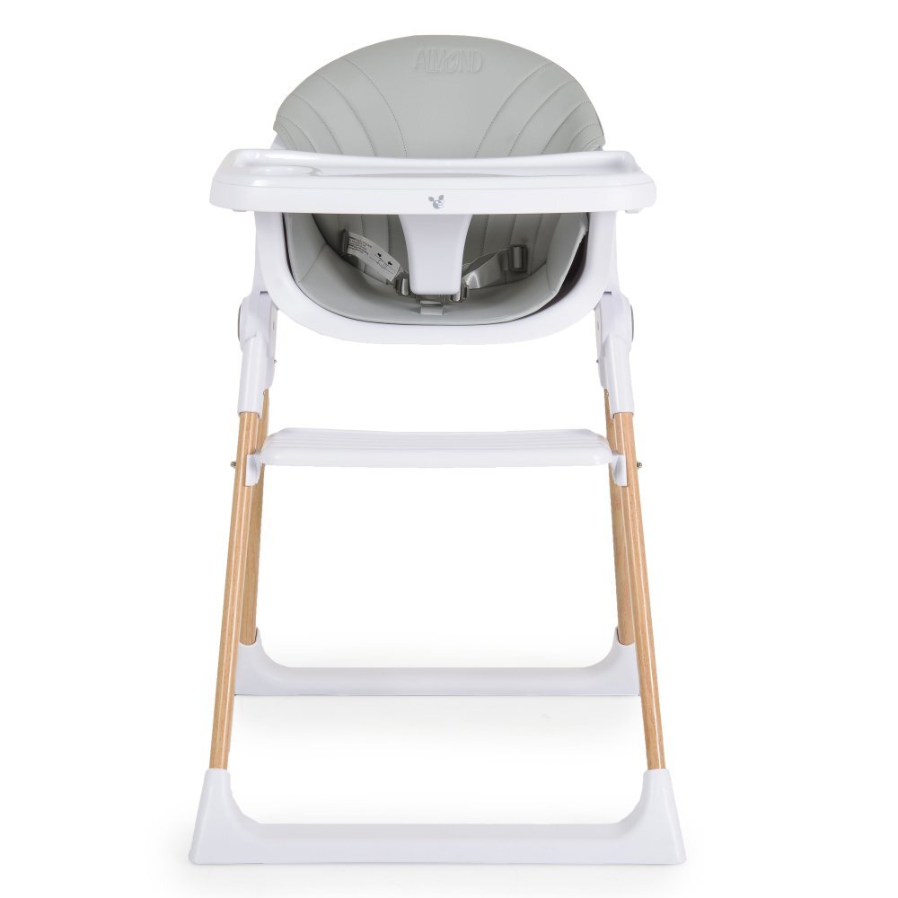 CANGAROO Scaun de masa pentru copii Almond Greyhusa din piele ecologica usor de curatatstructura metalica stabilapicioare antiderapantepliere compactacentura de siguranta si protectie antialunecaresuport picioare