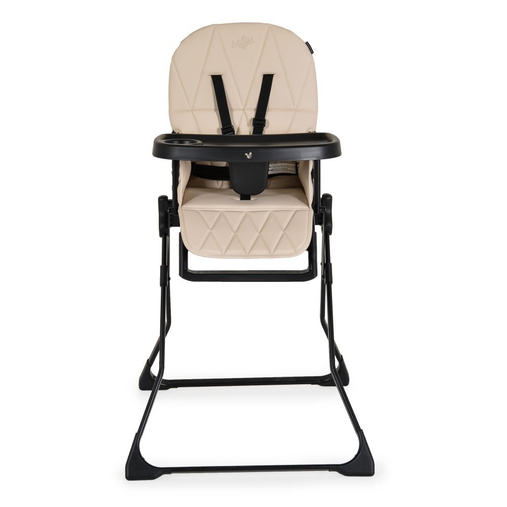 CANGAROO Scaun de masa pentru copii Waffle Beigemodel pliabil compact cu unitatea scaunuluihusa din piele ecologica suport picioare reglabilcentura de sigurantatava reglabila in 3 pozitiigreutate admisa 15 kg