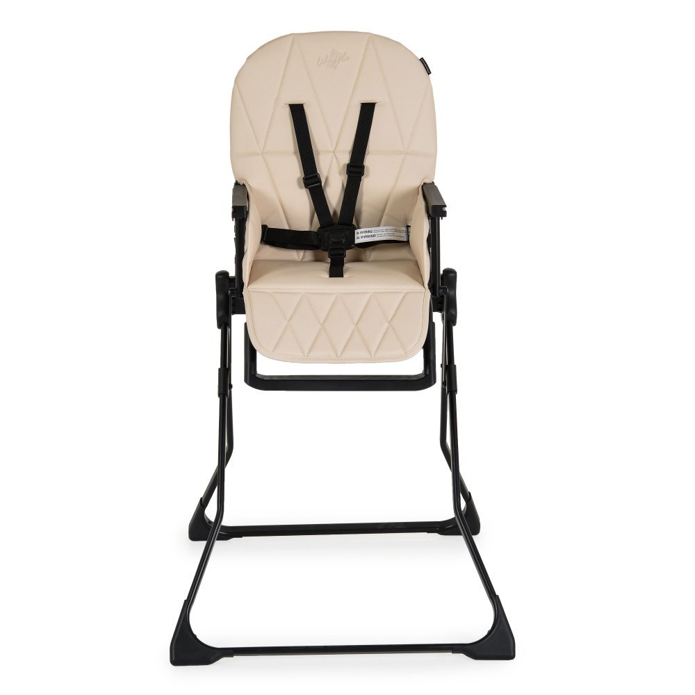 CANGAROO Scaun de masa pentru copii Waffle Beigemodel pliabil compact cu unitatea scaunuluihusa din piele ecologica suport picioare reglabilcentura de sigurantatava reglabila in 3 pozitiigreutate admisa 15 kg
