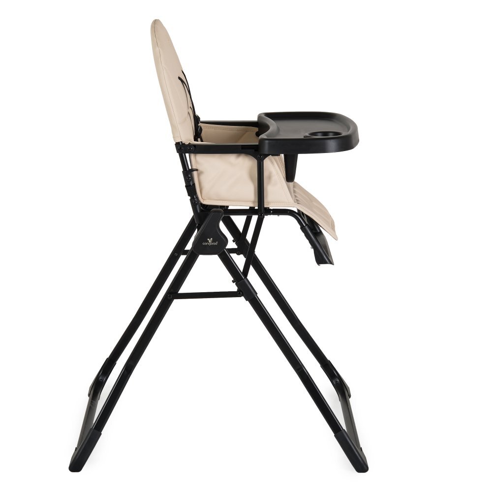 CANGAROO Scaun de masa pentru copii Waffle Beigemodel pliabil compact cu unitatea scaunuluihusa din piele ecologica suport picioare reglabilcentura de sigurantatava reglabila in 3 pozitiigreutate admisa 15 kg
