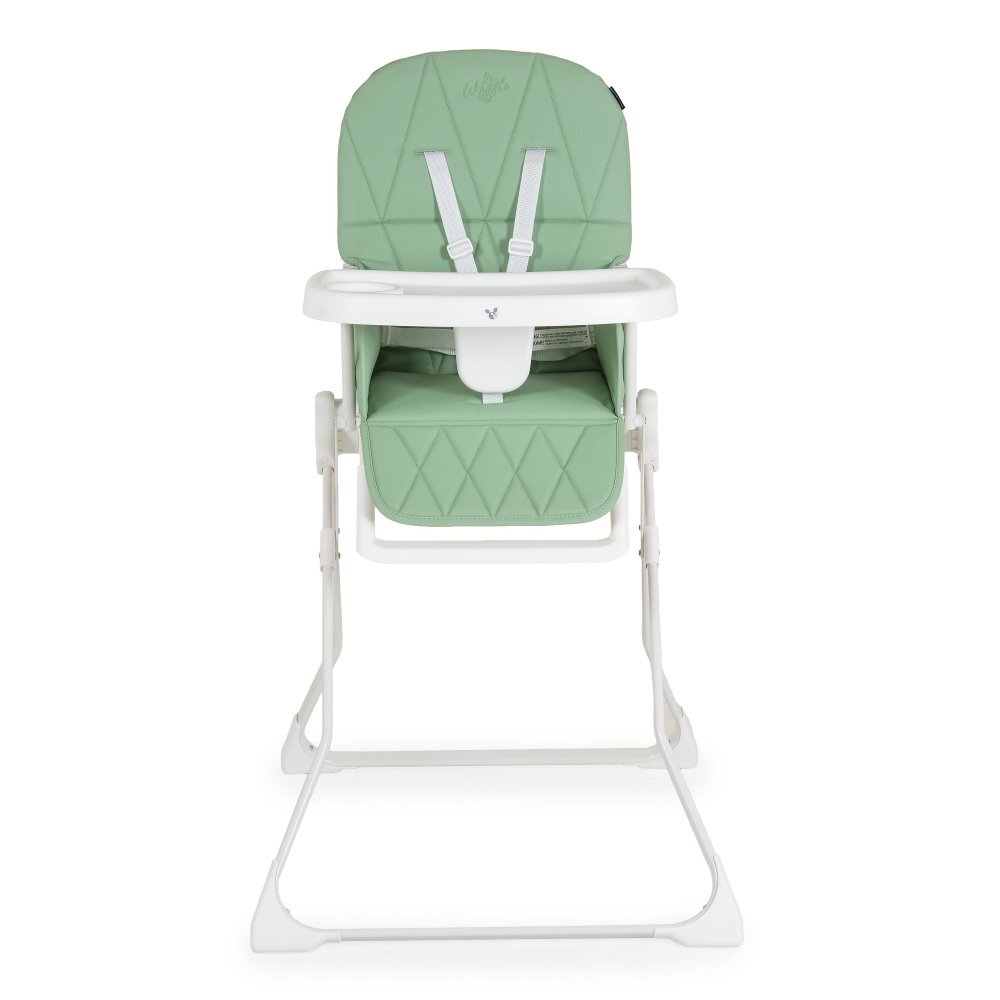 CANGAROO Scaun de masa pentru copii Waffle Greenmodel pliabil compact cu unitatea scaunuluihusa din piele ecologica suport picioare reglabilcentura de sigurantatava reglabila in 3 pozitiigreutate admisa 15 kg