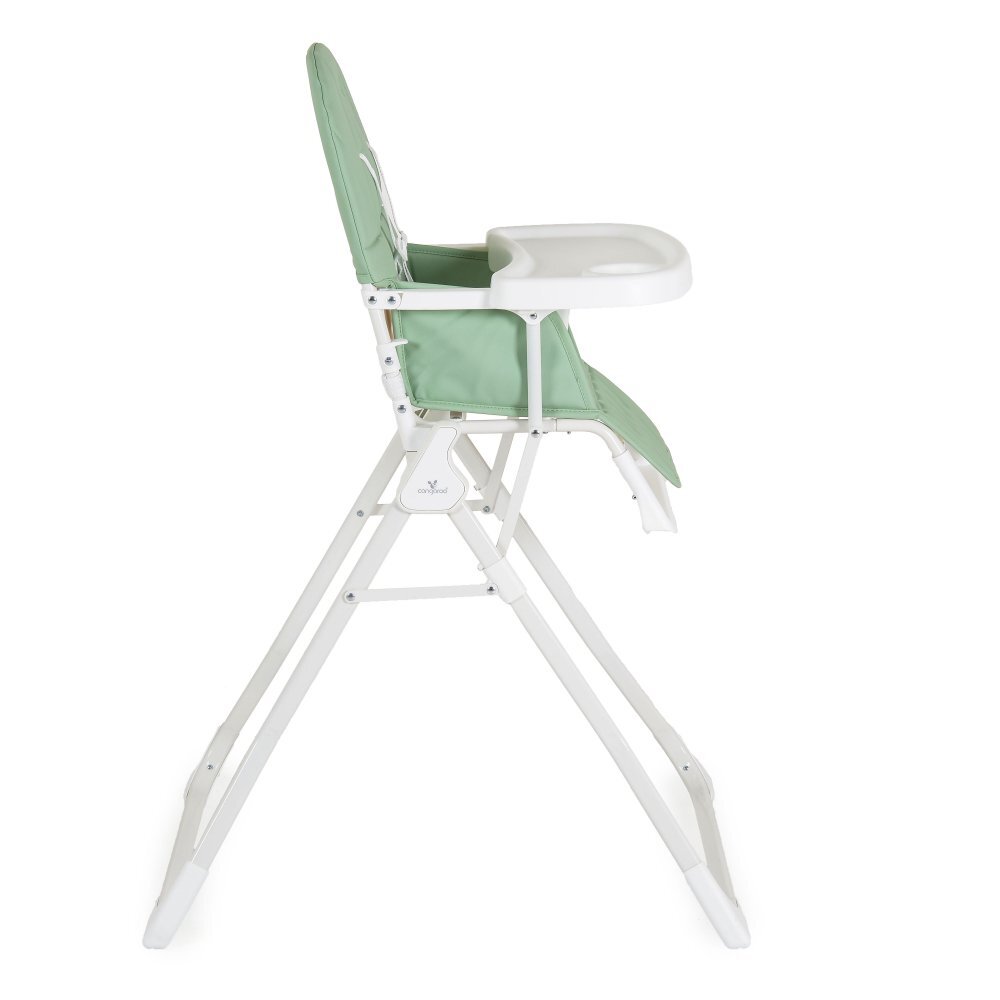 CANGAROO Scaun de masa pentru copii Waffle Greenmodel pliabil compact cu unitatea scaunuluihusa din piele ecologica suport picioare reglabilcentura de sigurantatava reglabila in 3 pozitiigreutate admisa 15 kg
