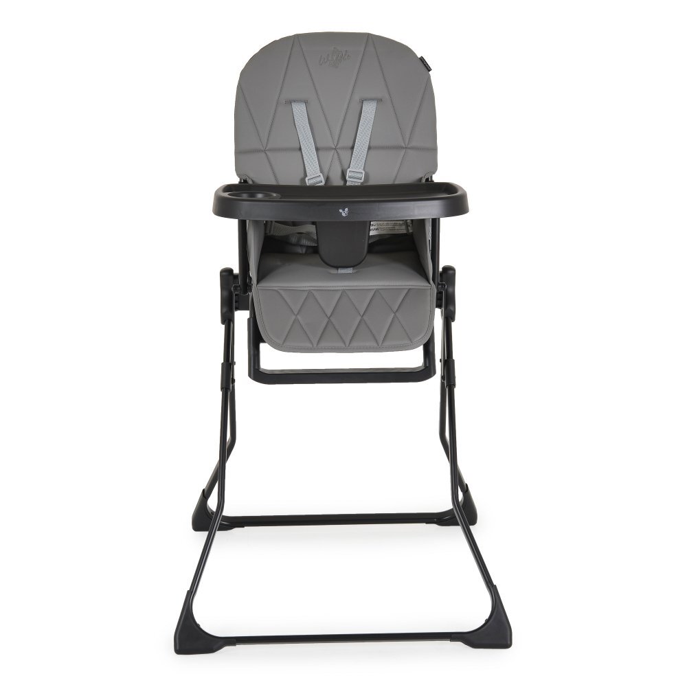 CANGAROO Scaun de masa pentru copii Waffle Greymodel pliabil compact cu unitatea scaunuluihusa din piele ecologica suport picioare reglabilcentura de sigurantatava reglabila in 3 pozitiigreutate admisa 15 kg