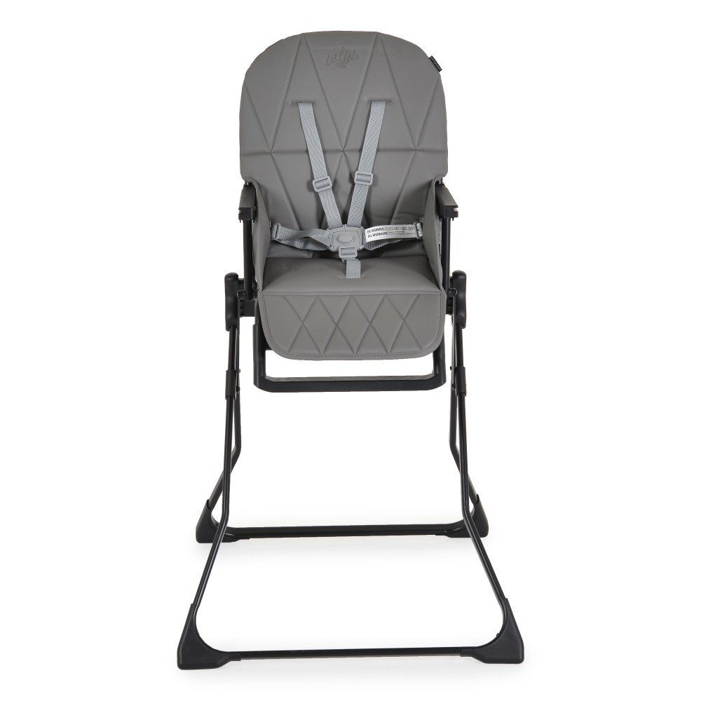CANGAROO Scaun de masa pentru copii Waffle Greymodel pliabil compact cu unitatea scaunuluihusa din piele ecologica suport picioare reglabilcentura de sigurantatava reglabila in 3 pozitiigreutate admisa 15 kg