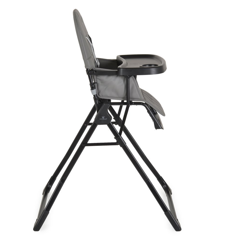 CANGAROO Scaun de masa pentru copii Waffle Greymodel pliabil compact cu unitatea scaunuluihusa din piele ecologica suport picioare reglabilcentura de sigurantatava reglabila in 3 pozitiigreutate admisa 15 kg