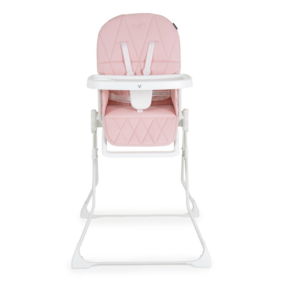 CANGAROO Scaun de masa pentru copii Waffle Pinkmodel pliabil compact cu unitatea scaunuluihusa din piele ecologica suport picioare reglabilcentura de sigurantatava reglabila in 3 pozitiigreutate admisa 15 kg