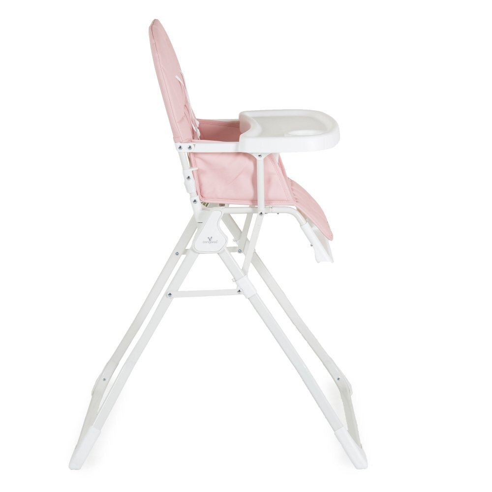 CANGAROO Scaun de masa pentru copii Waffle Pinkmodel pliabil compact cu unitatea scaunuluihusa din piele ecologica suport picioare reglabilcentura de sigurantatava reglabila in 3 pozitiigreutate admisa 15 kg
