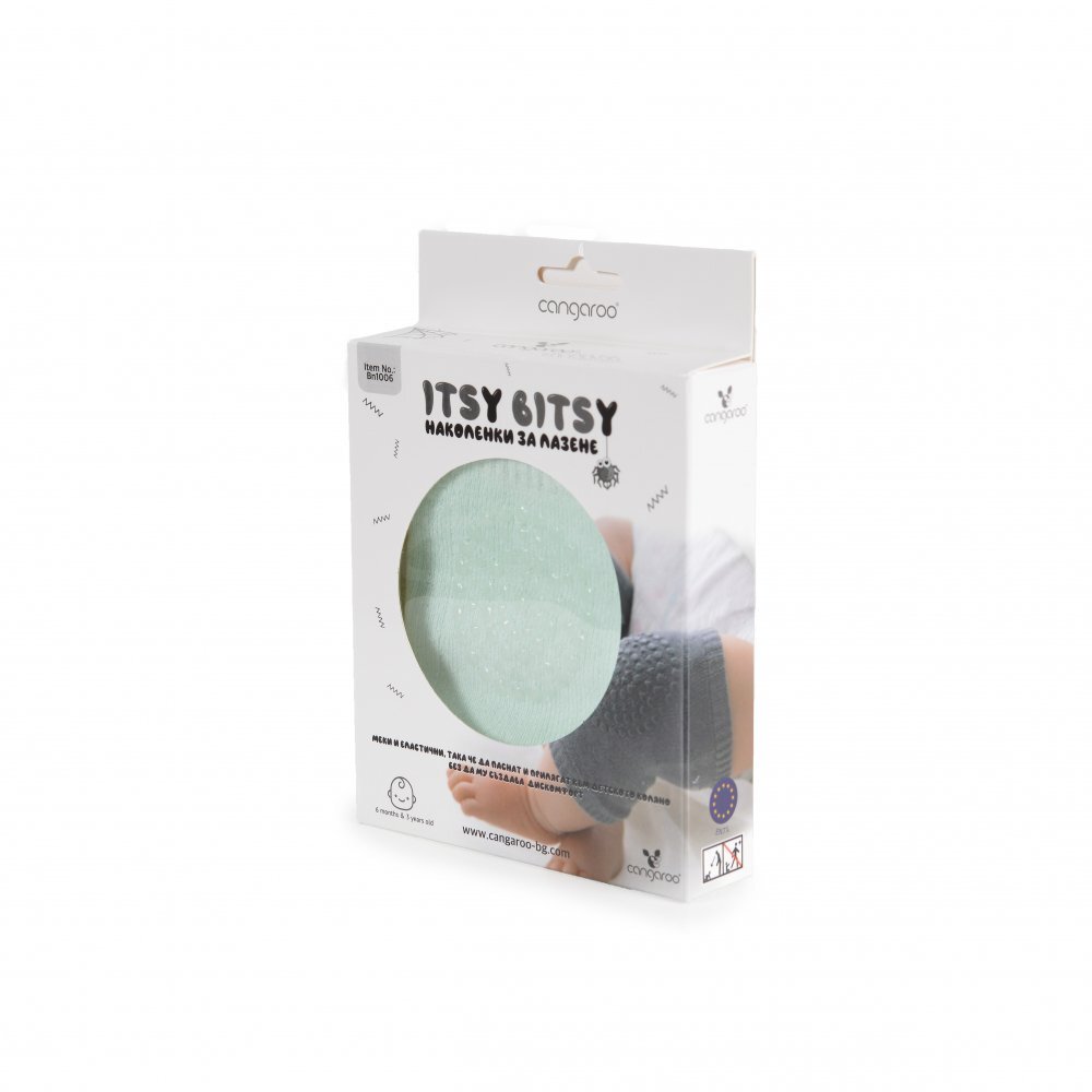 CANGAROO Set 2 genunchiere copii Itsy Bitsy Mintprotejeaza de abraziuni si ranimaterial de bumbac moale si elasticdimensiune universalapotrivite de la 6 luni-3 ani