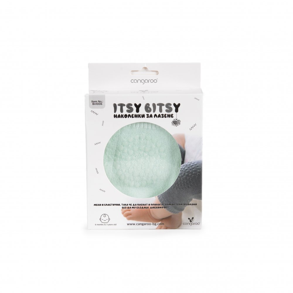 CANGAROO Set 2 genunchiere copii Itsy Bitsy Mintprotejeaza de abraziuni si ranimaterial de bumbac moale si elasticdimensiune universalapotrivite de la 6 luni-3 ani