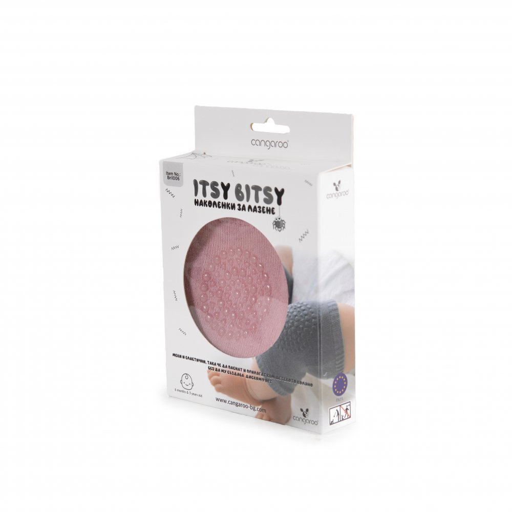 CANGAROO Set 2 genunchiere copii Itsy Bitsy Pinkprotejeaza de abraziuni si ranimaterial de bumbac moale si elasticdimensiune universalapotrivite de la 6 luni-3 ani