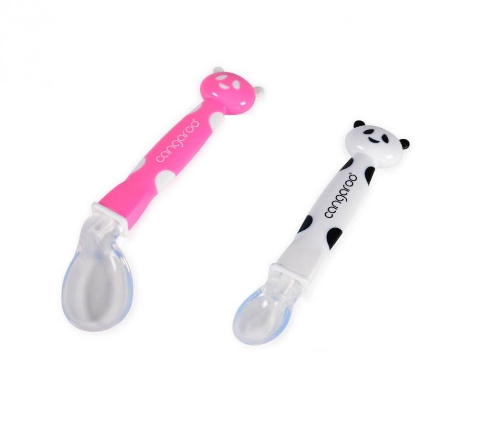 CANGAROO Set 2 lingurite moi din silicon Panda Girl