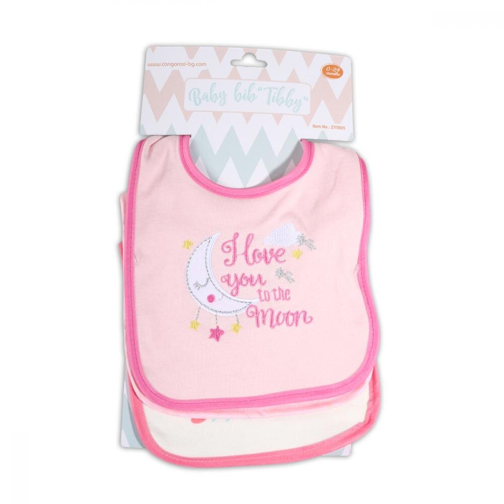 CANGAROO Set 3 bavete de bumbac Tibby Pink
