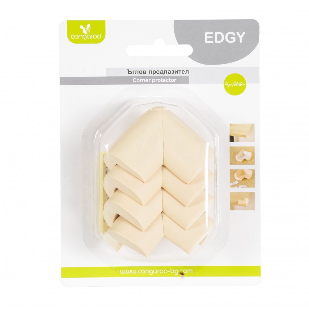 CANGAROO Set 4 protectii pentru colturi din spuma Edgy bej