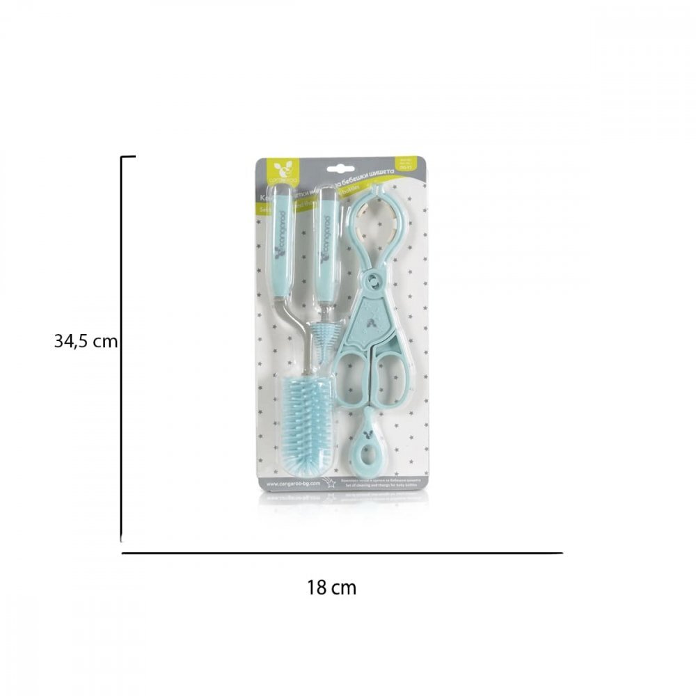 CANGAROO Set 4 ustensile pentru curatare biberoanelor Star Blue