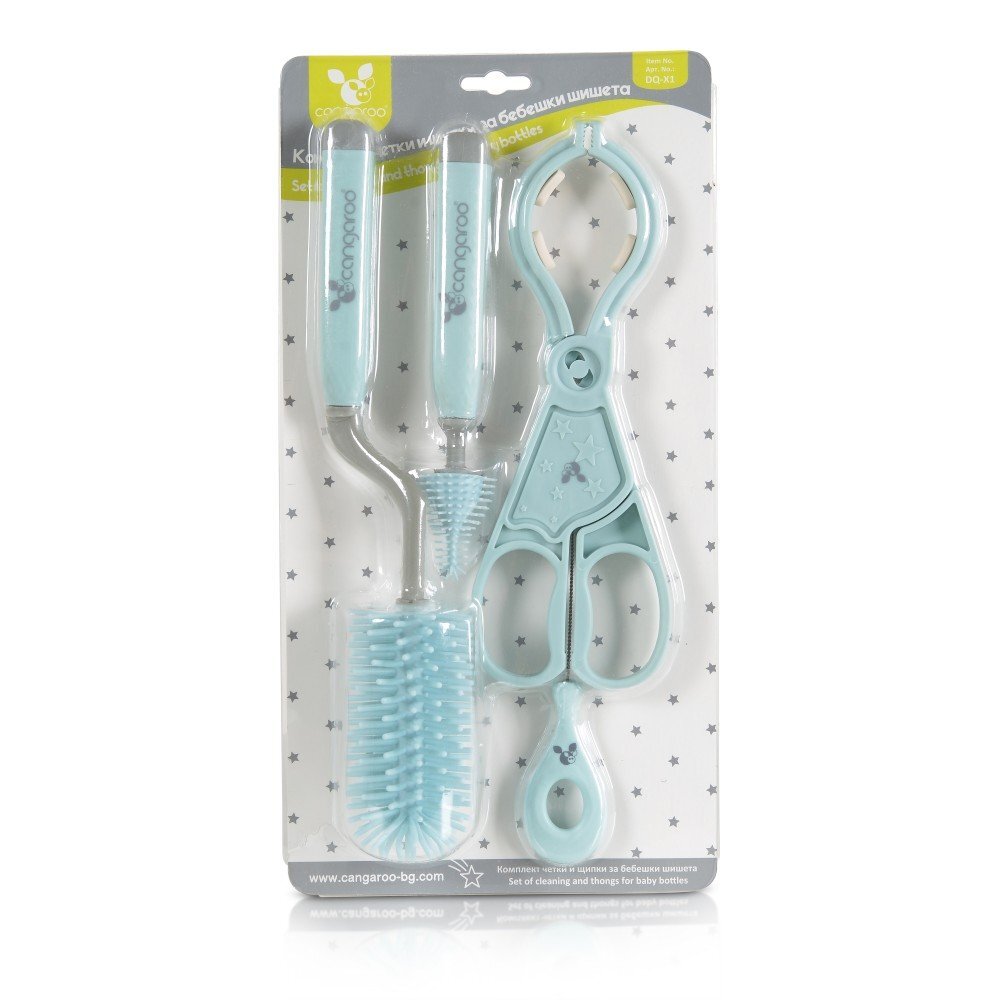 CANGAROO Set 4 ustensile pentru curatare biberoanelor Star Blue