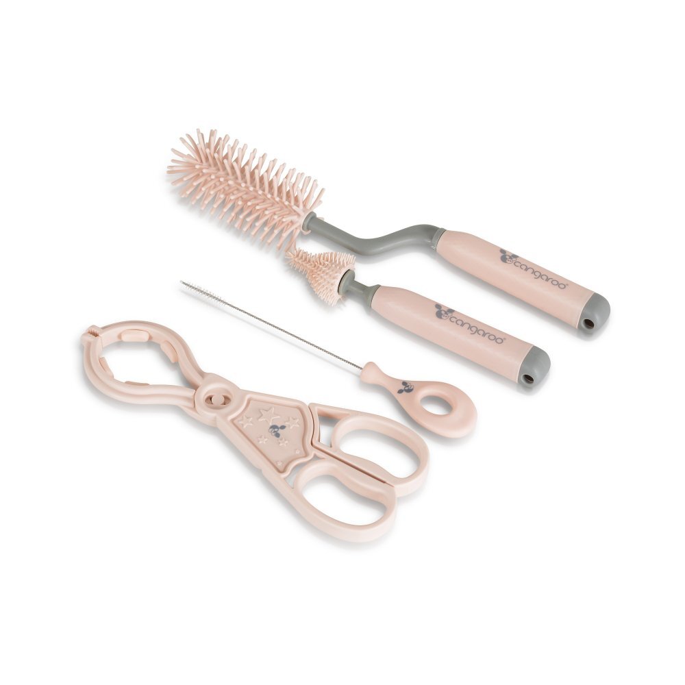 CANGAROO Set 4 ustensile pentru curatare biberoanelor Star Pink