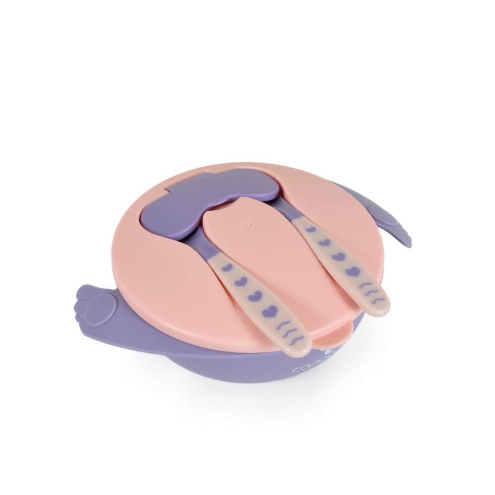 CANGAROO Set castron cu lingurita si furculita Jelly Pink
