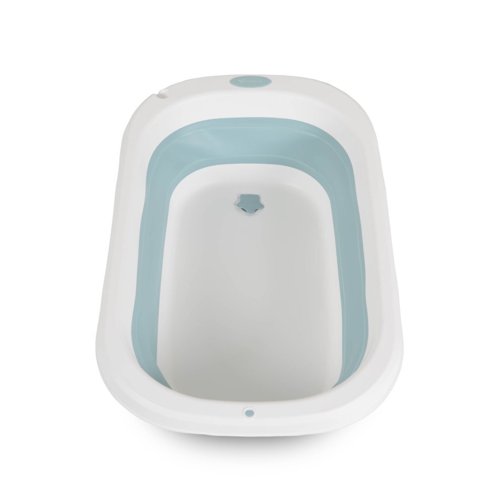 CANGAROO Set de baie 2in1 Como Albastru cu design PliabilMasuta de infasat impermeabila cu taliometruCadita pliabila cu furtun scurgere apaOrganizatorPolita pentru accesoriiInaltime confortabila pentru parinti