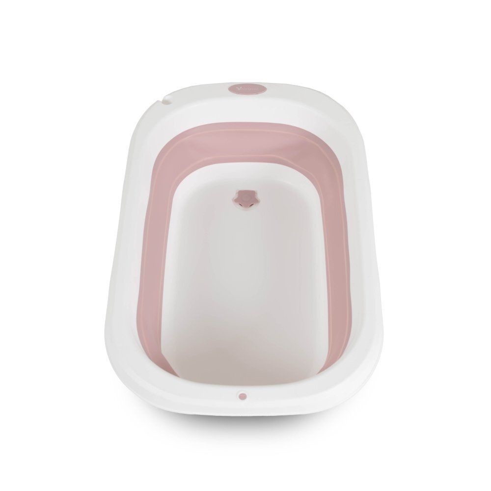 CANGAROO Set de baie 2in1 Como Roz cu design PliabilMasuta de infasat impermeabila cu taliometruCadita pliabila cu furtun scurgere apaOrganizatorPolita pentru accesoriiInaltime confortabila pentru parinti