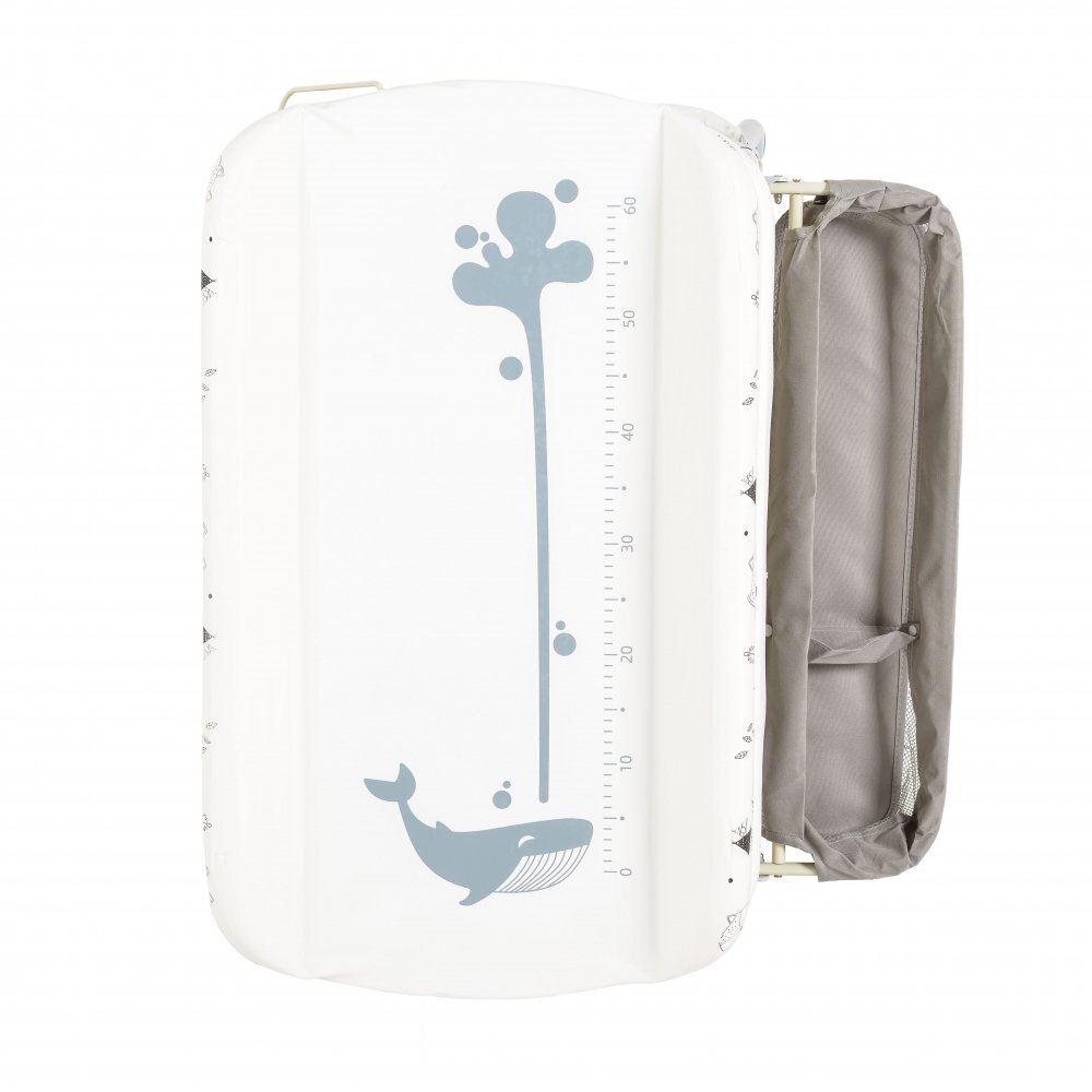 CANGAROO Set de baie 2in1 Garda cu inaltime reglabila si cadita pliabila cu termometru digitalmasuta de infasat cu taliometru si centura de sigurantafurtun scurgere aparoti cu blocareorganizatorPolita accesorii