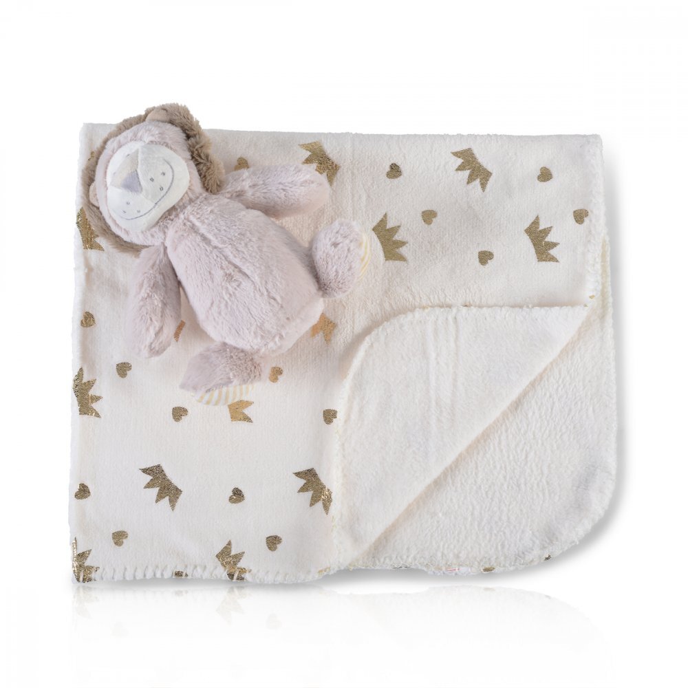CANGAROO Set paturica si jucarie de plus Stuffed Lion
