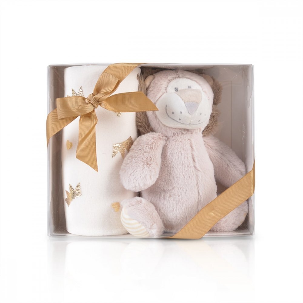 CANGAROO Set paturica si jucarie de plus Stuffed Lion