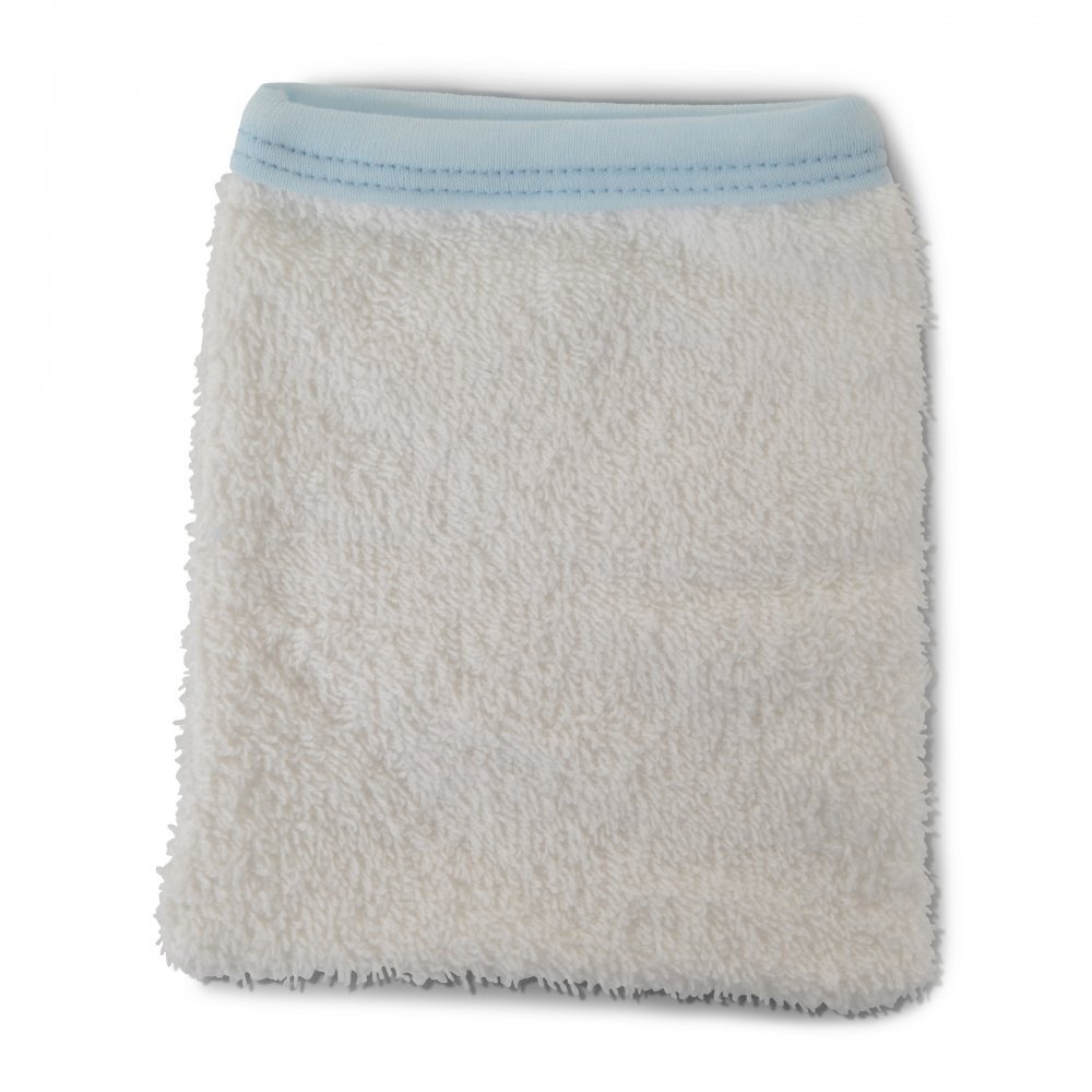 CANGAROO Set prosop cu gluga pentru bebelusi Cute Prince Blue si manusa de baie din bumbac absorbantdimensiune 75x75 cmrecomandat de la nastere